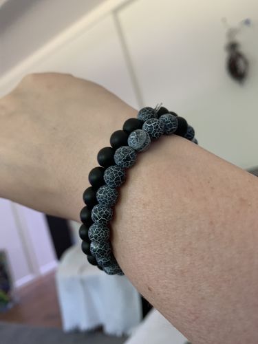 Customer photo review of Naturstein Pärchen-Armbänder