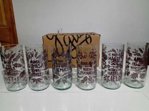 Customer photo review of Vaso Feminista Girl Power Juego de 6 Vasos