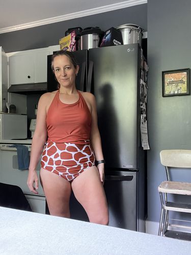 Customer photo review of Bali Reversible Bottoms | Giraffe & Sienna