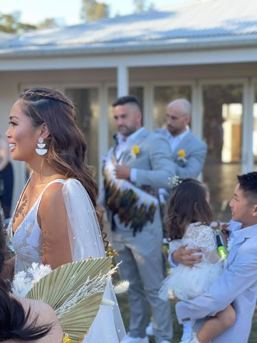 Customer photo review of Valentina Capiz Earrings