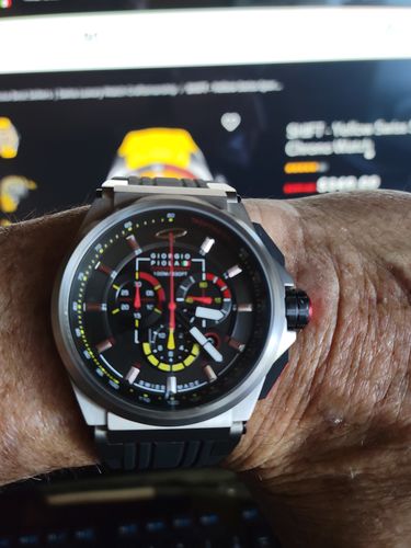 Customer photo review of Strat-3 - Black Titanium Swiss Sport Chrono Watch