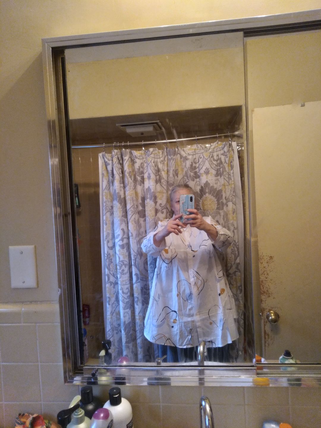 Customer photo review of Plus Size - Printed Single Breasted Polo Collar Shirt