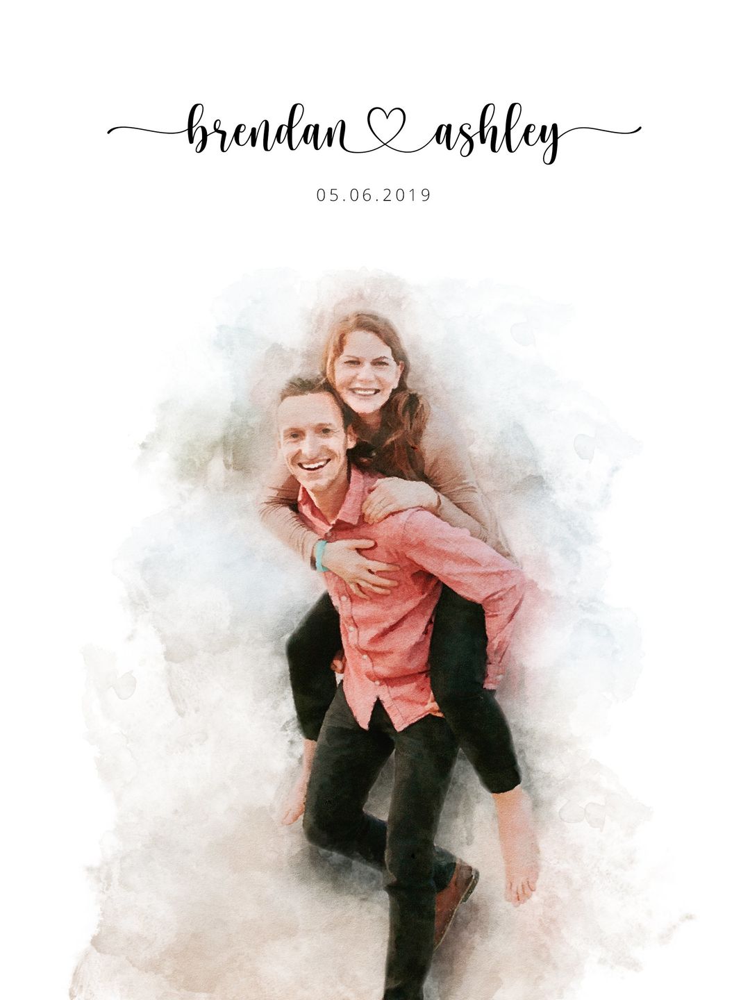Customer photo review of Custom Engagement Anniversary Couple Portrait