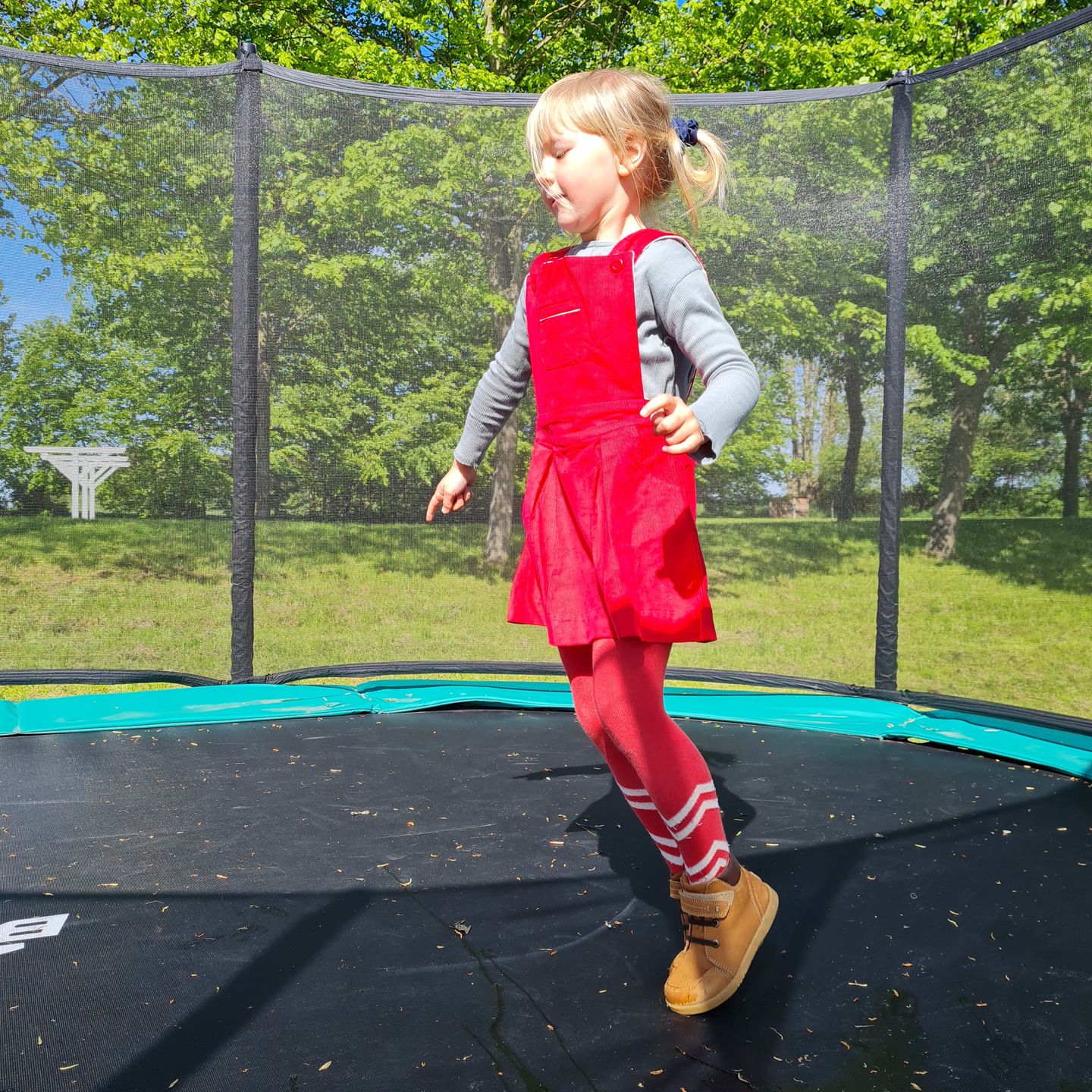 Customer photo review of Raspberry Woodland Adventure Pinafore Dress