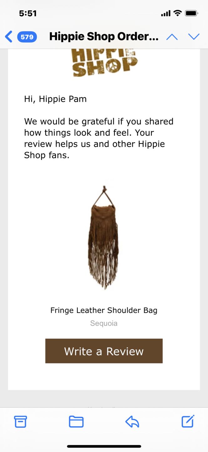 Customer photo review of Fringe Leather Shoulder Bag