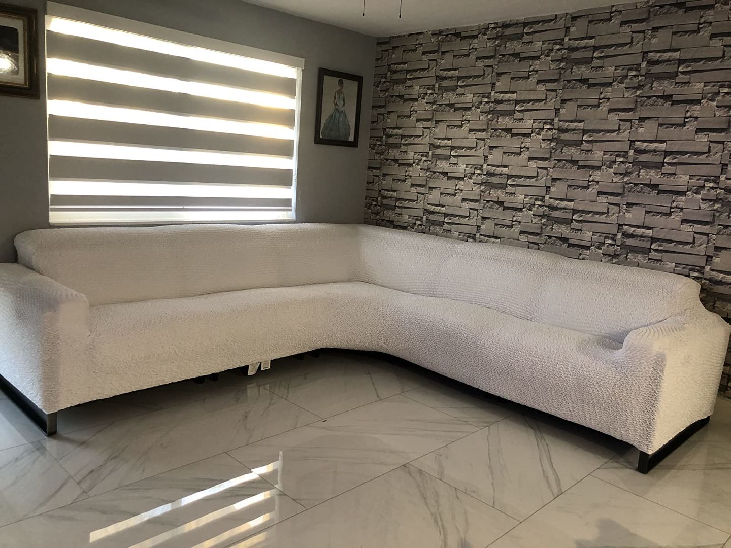 Customer photo review of Corner Sofa Slipcover, Comfort Collection