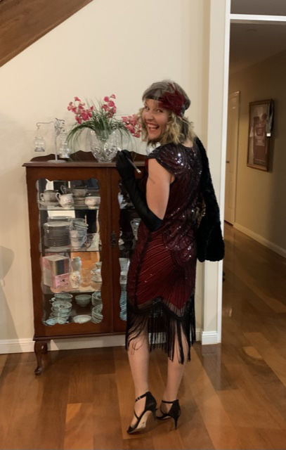 Customer photo review of 1920s Deco & Red Feather Flapper Headpiece