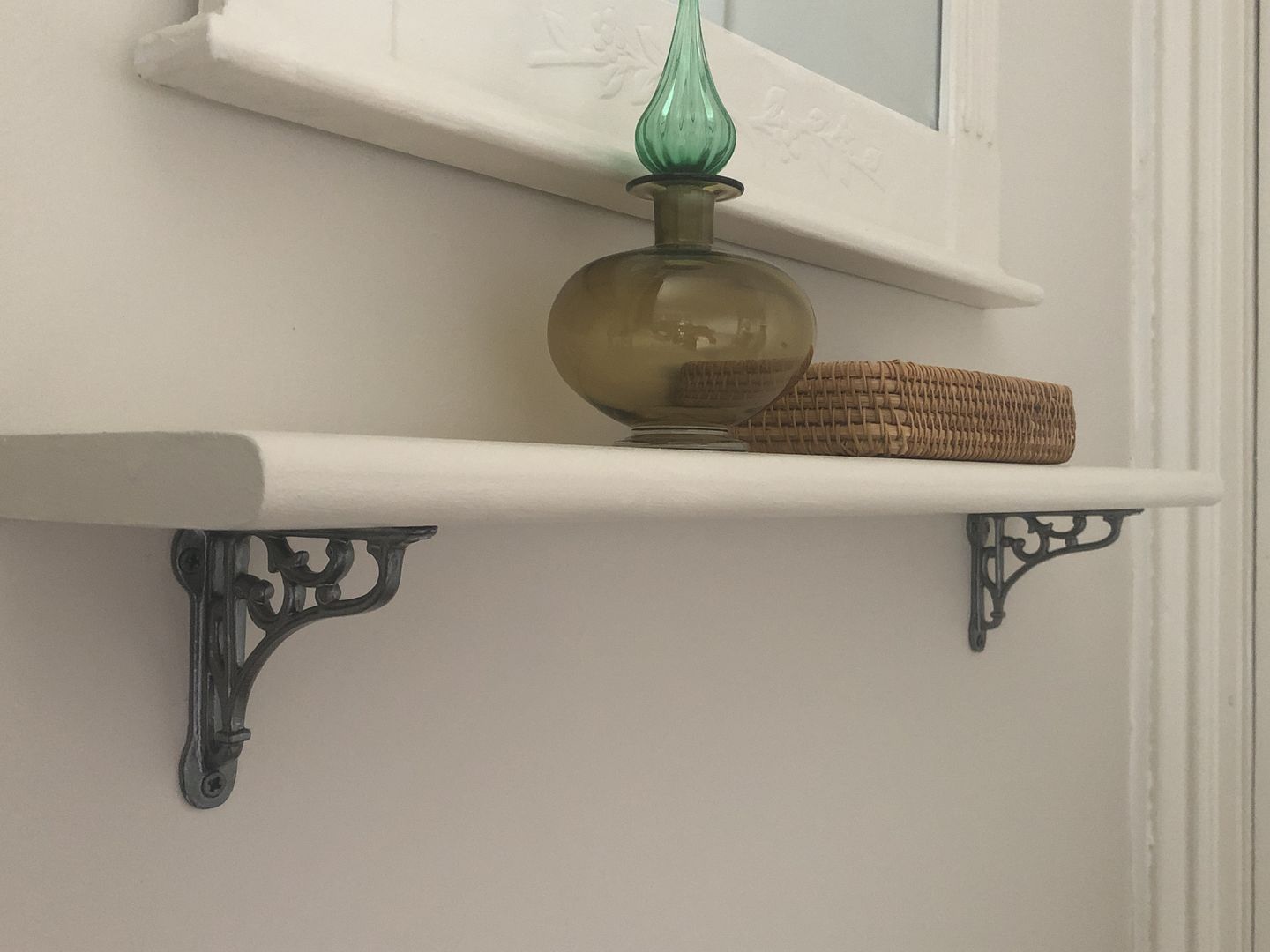 Customer photo review of 4 Inch Victorian Scroll Cast Iron Shelf Bracket
