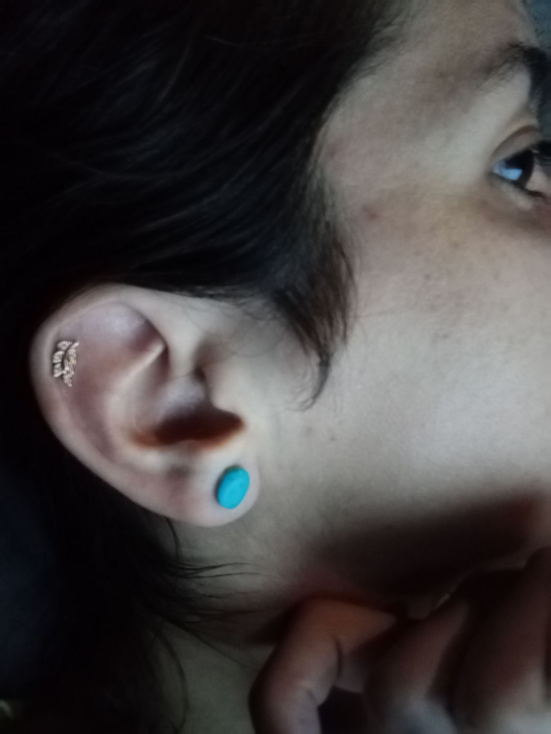 Customer photo review of Piercing Hojita de Laurel Rosca Plana