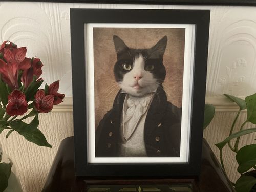 Customer photo review of The Baron - Custom Vintage Pet Portrait