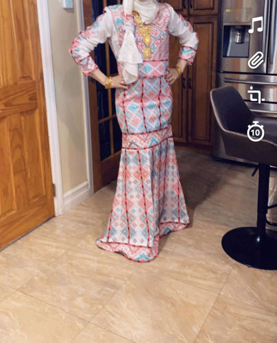Customer photo review of White Mermaid Full Embroidered Thobe/Dress With Removable Skirt