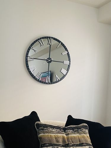 Customer photo review of 31.5" Oversized Mirrored Clock