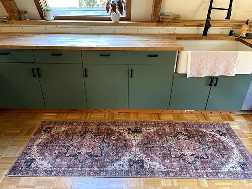 Customer photo review of Distressed Vintage Cezanne Terracotta Runner