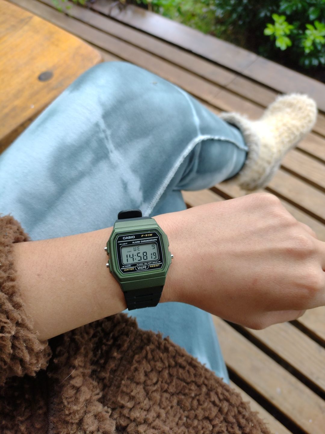 Customer photo review of Reloj Casio Vintage F-91WM-3ADF Verde/Negro