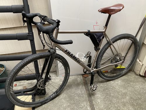 Customer photo review of Basswood Titanium Gravel Bike w/ Carbon Wheels