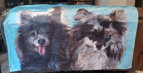 Customer photo review of Custom Pet Fleece Blanket