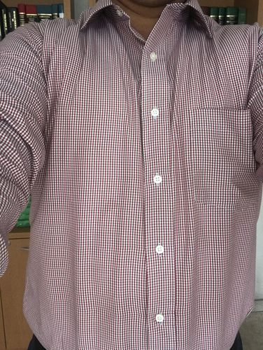 Customer photo review of Camisa Excellence de Vestir Modern Fit Mini Cuadros Roja