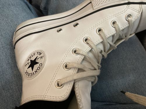 Zapatilla Converse Chuck T. Plataforma Cuero Mujer Blanco - Blockstore.cl