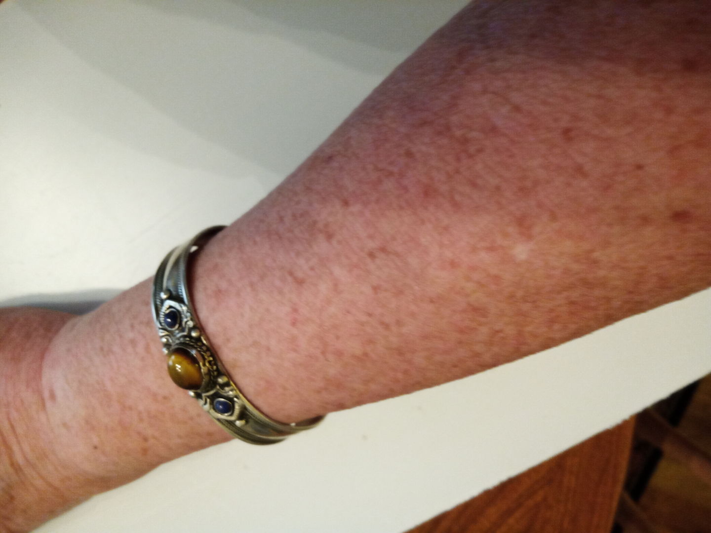 Customer photo review of Tigers Eye Bohemian Cuff Bracelet