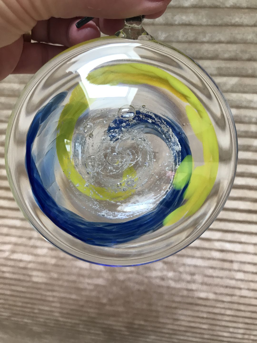 Customer photo review of Glass Suncatcher with Infused Cremation Ash