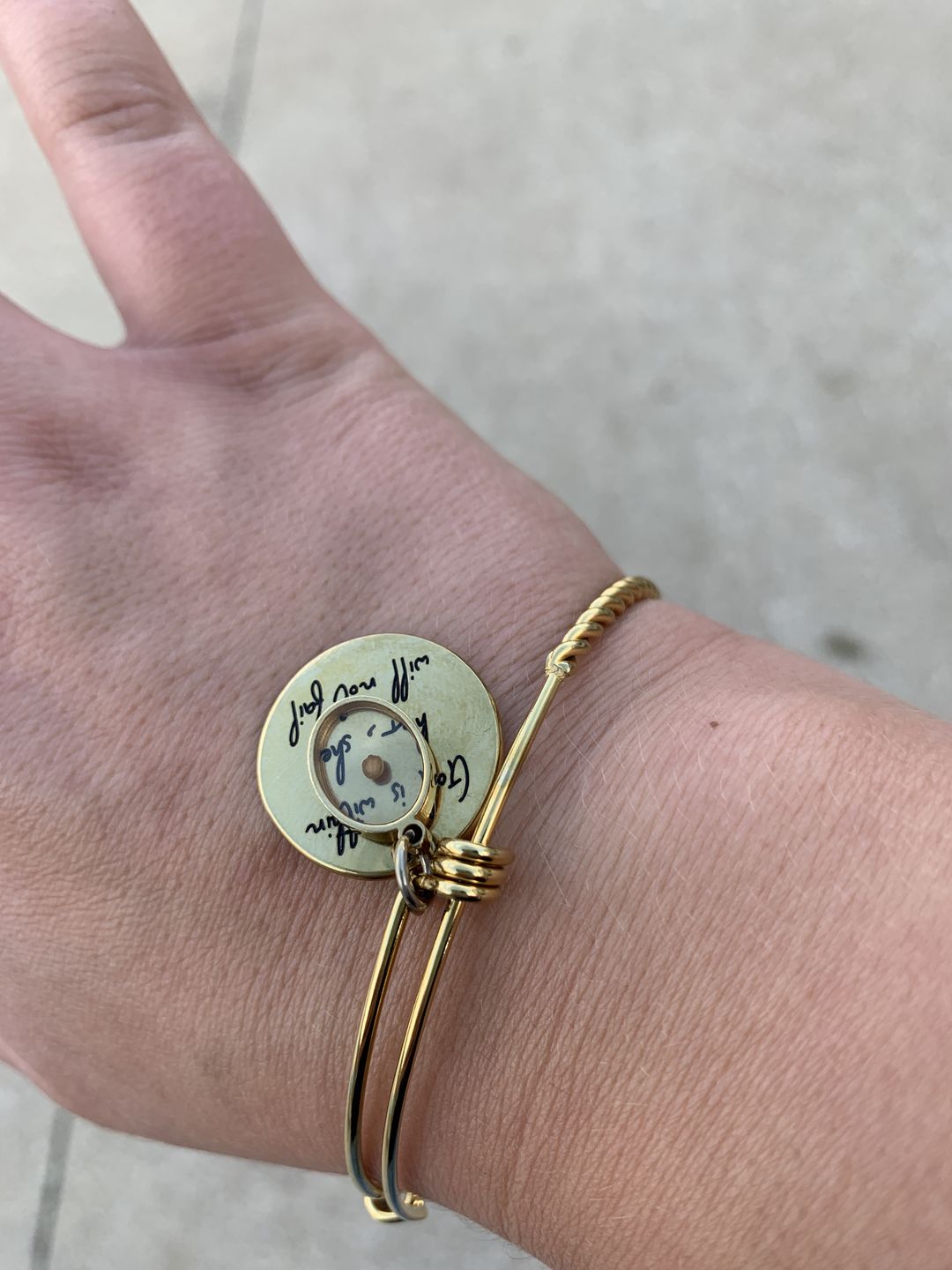Customer photo review of God is Within Her, She Will Not Fail Bracelet