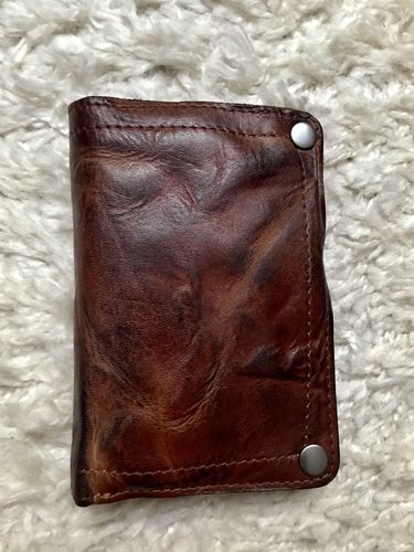Customer photo review of Retro Handmade Leather Wallet Multi Card Slots Wallet