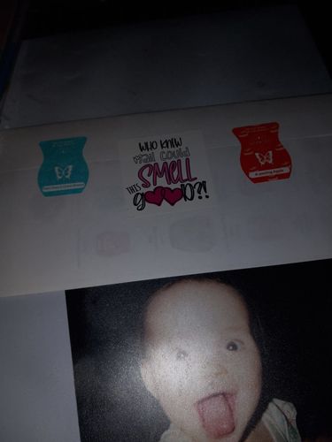 Customer photo review of Who knew mail could smell this good sticker