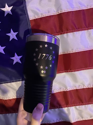 Customer photo review of 1776 Stars Laser Etched Tumbler
