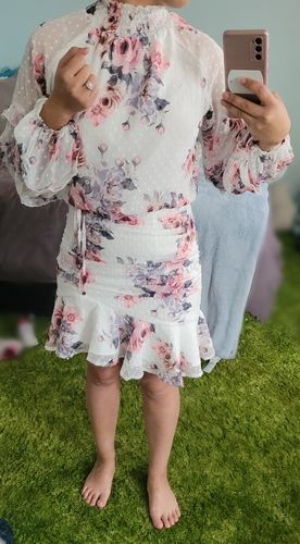 Customer photo review of Piper Floral Dress - White