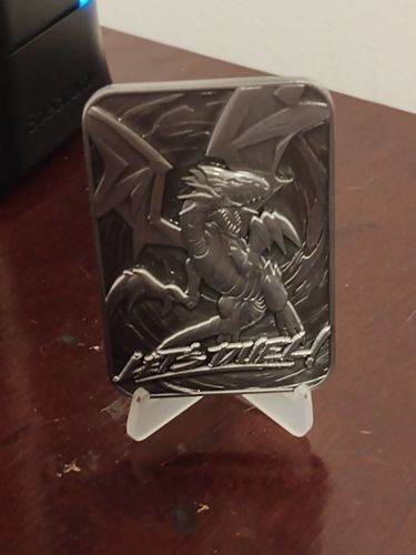 Customer photo review of Yu-Gi-Oh! Blue-Eyes White Dragon Metal Card - Ships Mid-June 2021. Pre-orders End April 30.