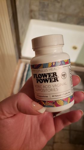 Customer photo review of Flower Power® Boric Acid Suppositories for Odor and Balance (30ct/ea)