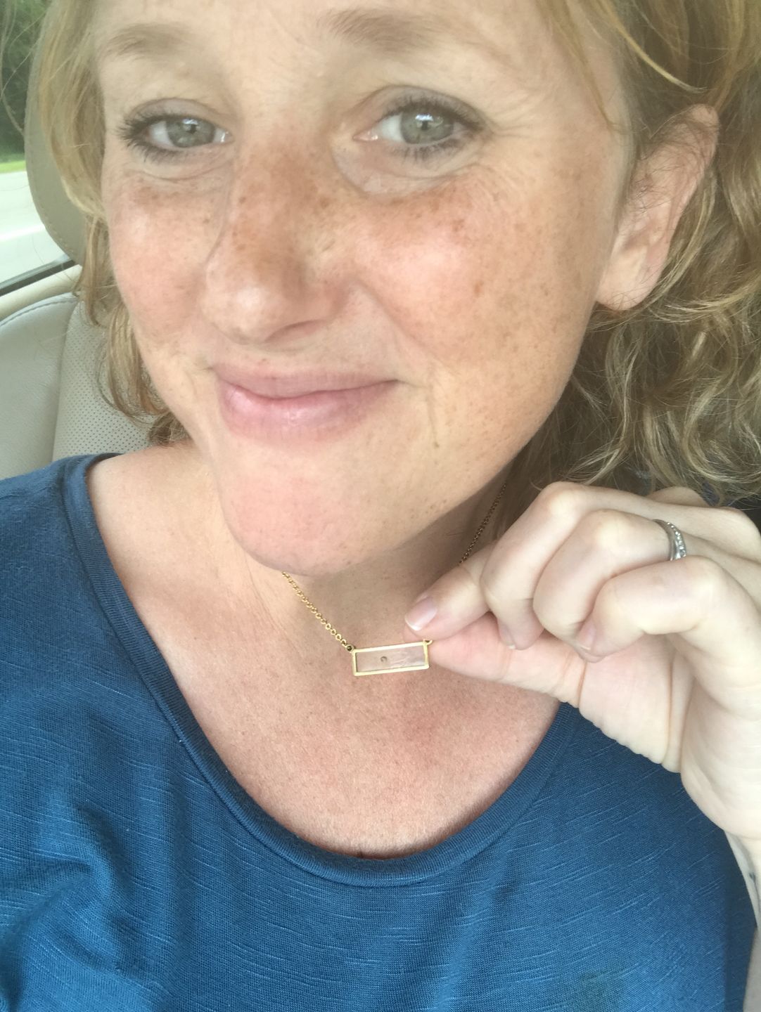 Customer photo review of Mustard Seed of Faith - Bar Necklace