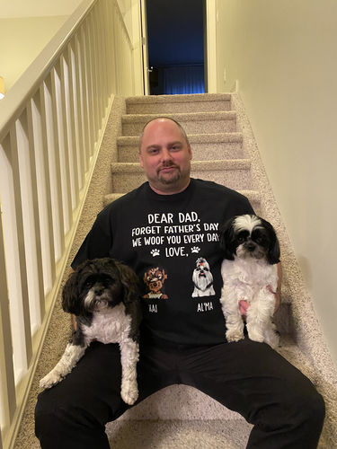 Customer photo review of I Woof You Dog Dad - Personalized Custom Unisex T-shirt