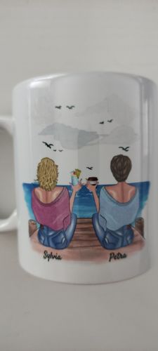 Customer photo review of Beste Freundinnen mit Getränk - Personalisierte Tasse