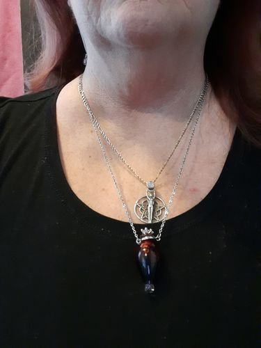 Customer photo review of Potion Glass Vial Necklace