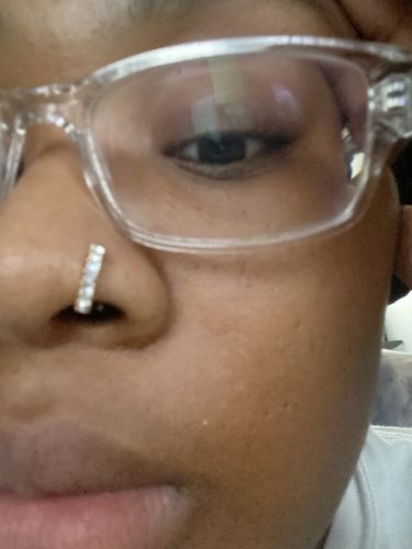 Customer photo review of Seven Gem Lined Steel Bendable Hoop