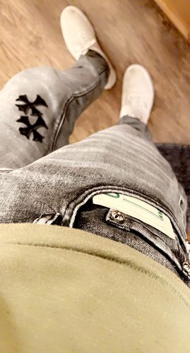 Customer photo review of Amiri Snake Jean
