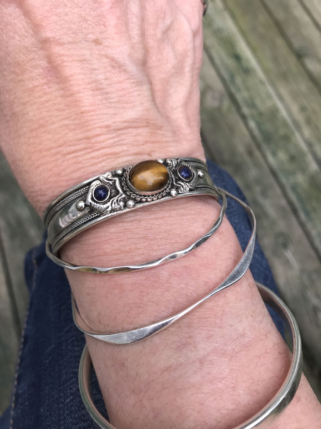 Customer photo review of Tigers Eye Bohemian Cuff Bracelet