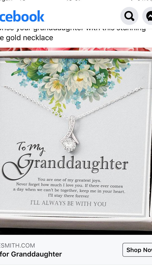 Customer photo review of To my Granddaughter - white gold necklace