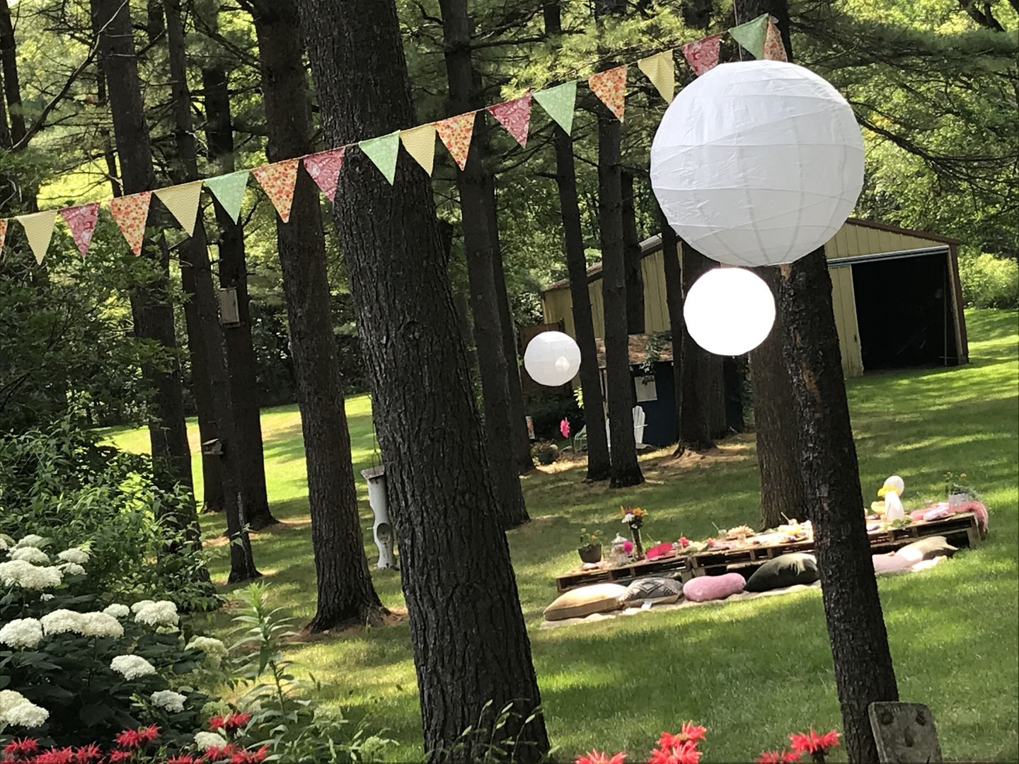 Customer photo review of 30" White Jumbo Round Paper Lantern, Crisscross Ribbing, Chinese Hanging Wedding & Party Decoration