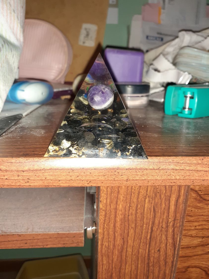 Customer photo review of EMF Protection Galaxy Orgone Pyramid