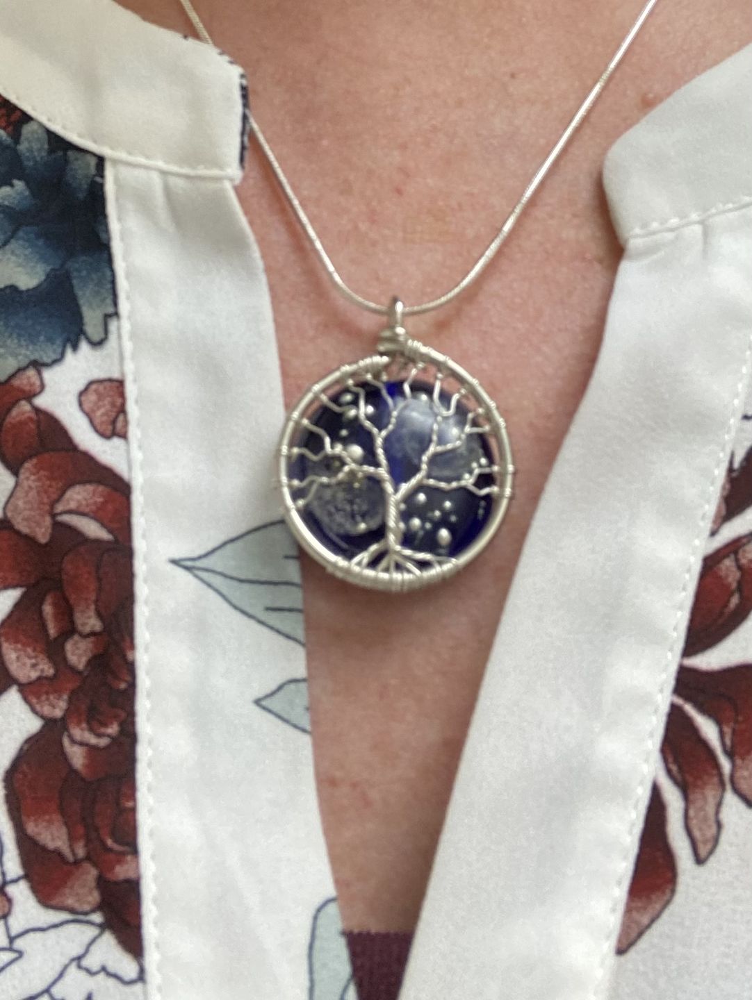 Customer photo review of Starry Galaxy Tree of Life Pendant with Cremains
