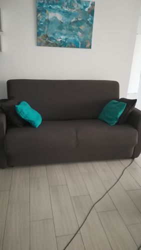 Customer photo review of Gris anthracite - Housses Extensibles de Fauteuil et Canapé - La Maison des Housses