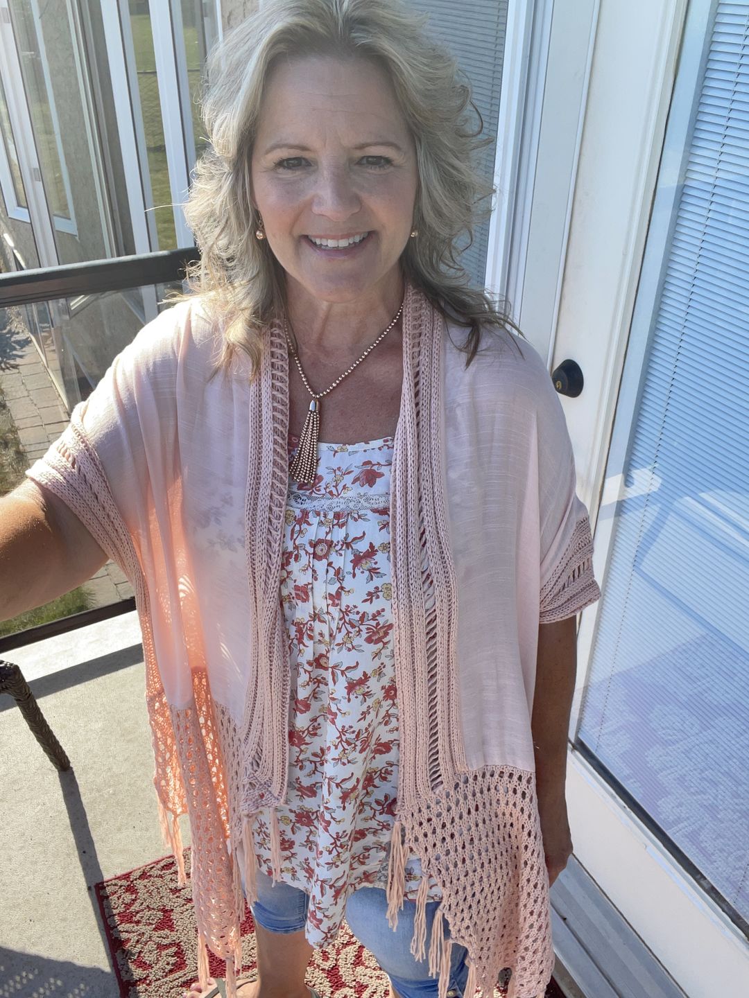 Customer photo review of My Cozy Crochet Cardigan (Blush)