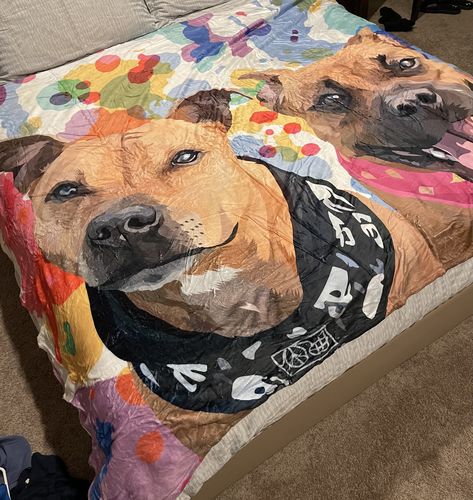Customer photo review of Custom Pet Fleece Blanket
