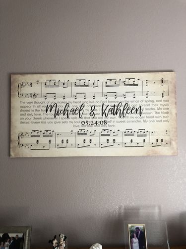 Customer photo review of Custom Couple Music Premium Canvas - Ready to Hang