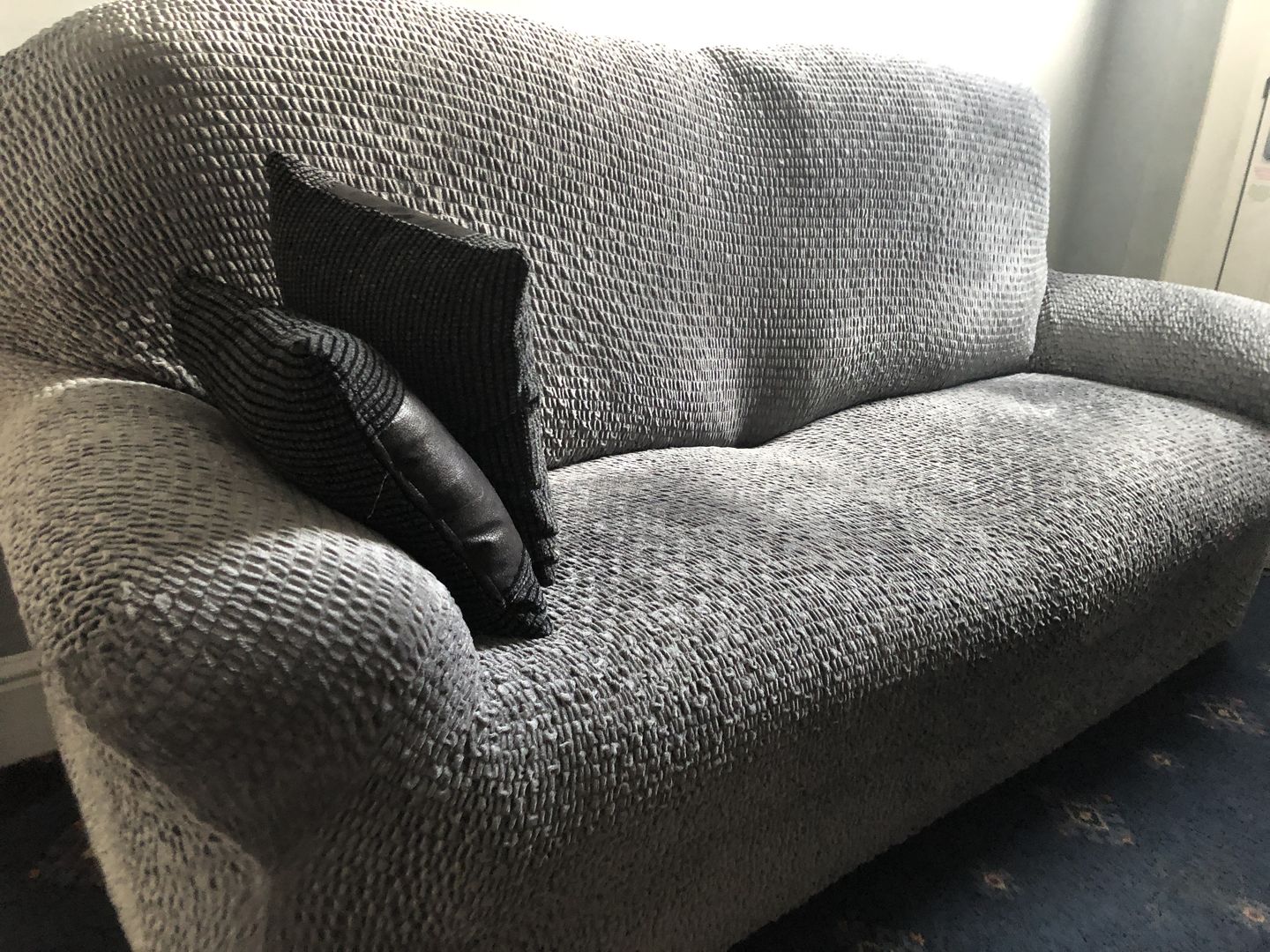 Customer photo review of 3 Seater Sofa Cover - Grey, Velvet Collection
