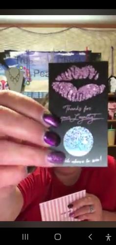 Customer photo review of Purple Glitter Lip Scratch Off Card