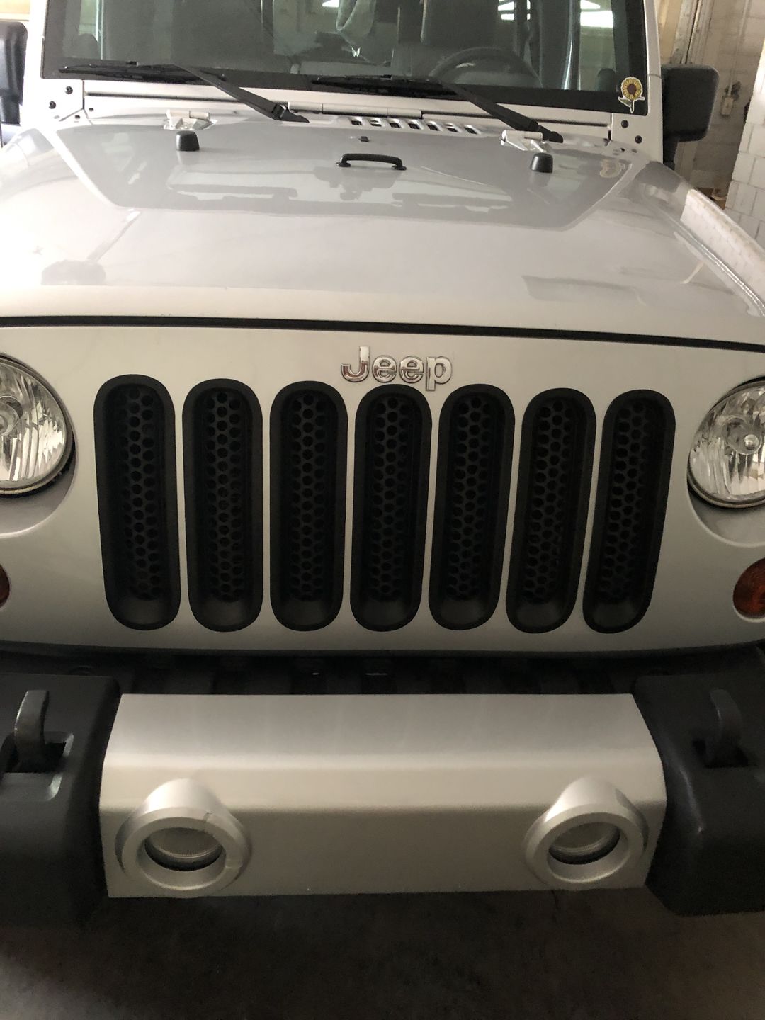 Customer photo review of Clip-in Mesh Grill Inserts - Matte Black for 07-15 Jeep Wrangler JK