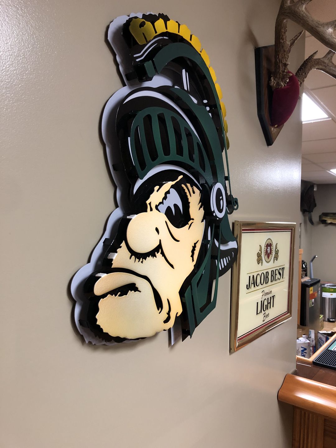 Customer photo review of Michigan State University " Gruff Sparty" 3D Vintage Metal Artwork